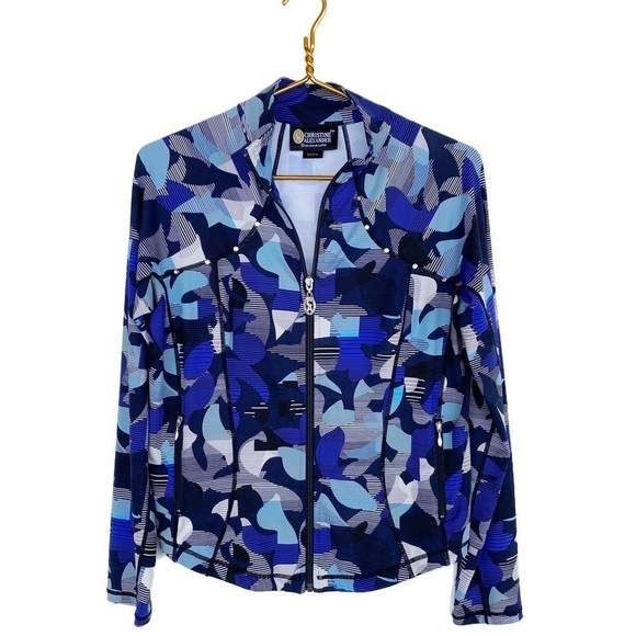 CHRISTINE ALEXANDER Swarovski crystal Athletic zip up jacket Womens size M - Picture 10 of 10